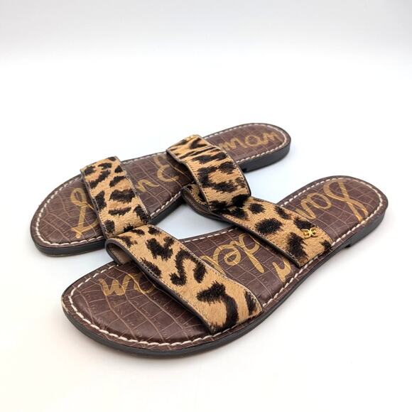 Sam Edelman Gala Leopard Print Slide Sandal Cyprus Tan Multi Size US8.5M EU39 - Picture 1 of 11